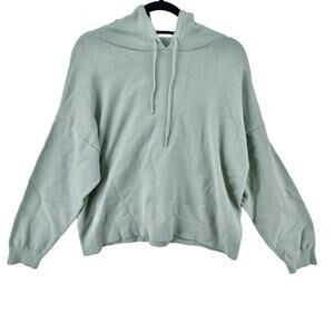 Zara sage green knit long sleeved hoodie sweatshirt women’s size small